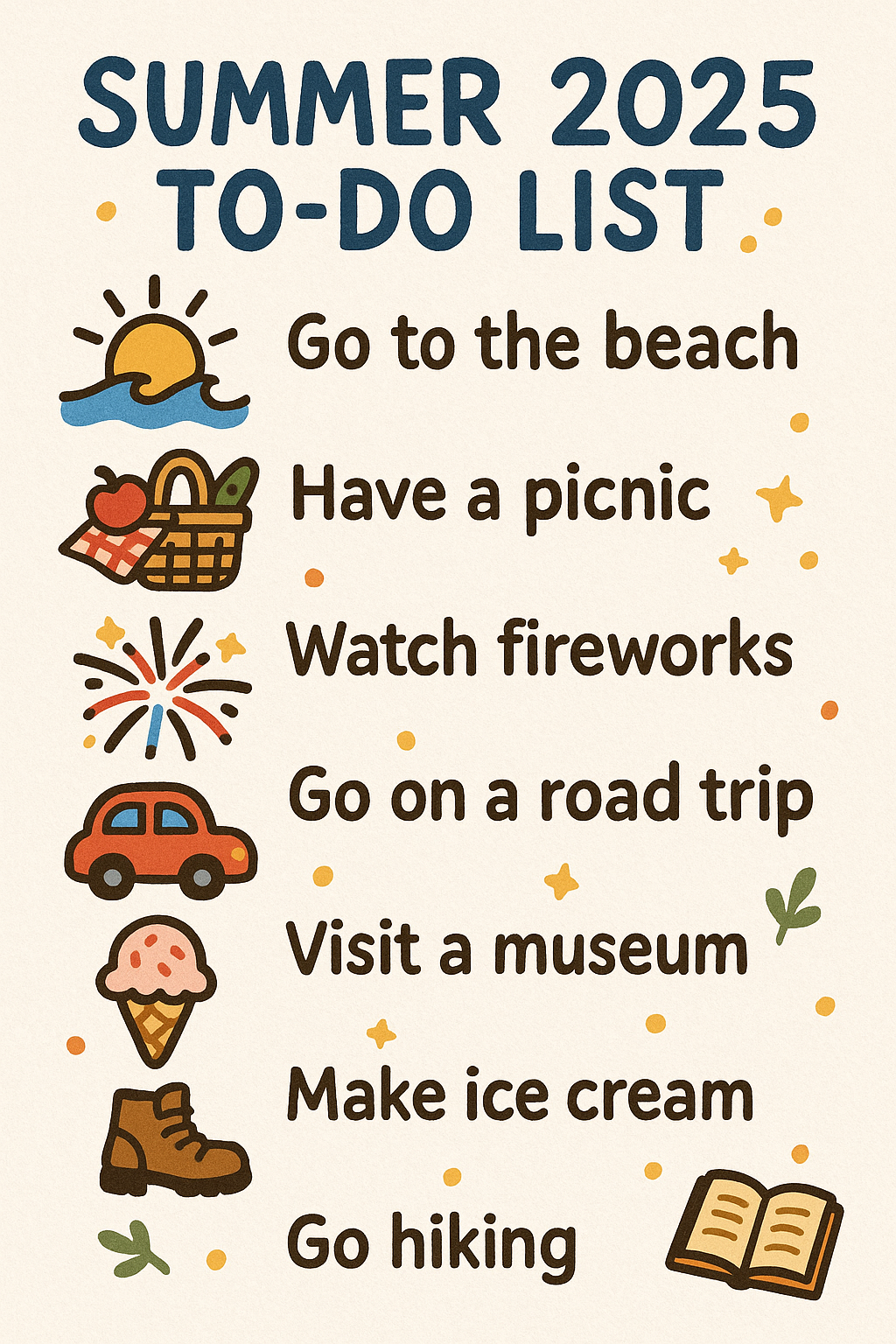 Summer 2025 Bucket List